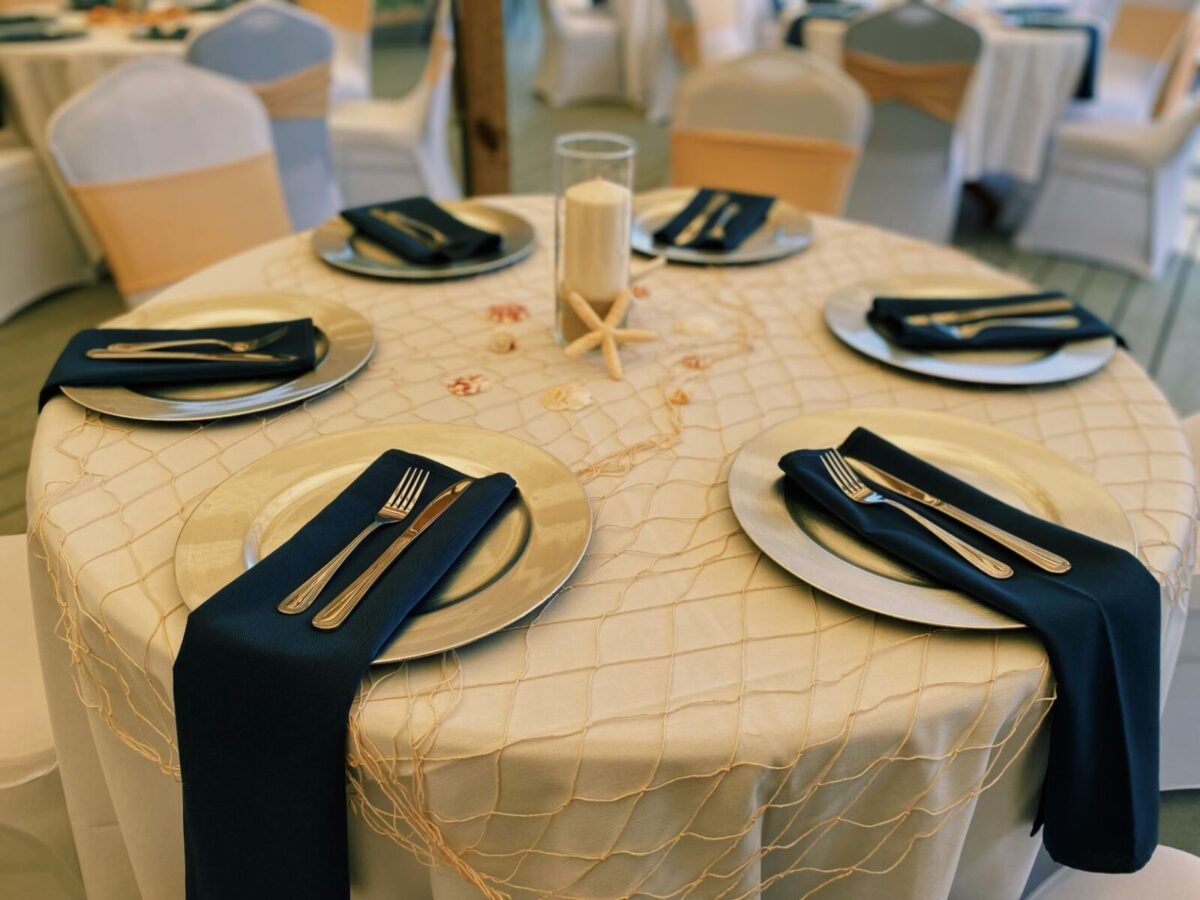 outside beachy wedding decor