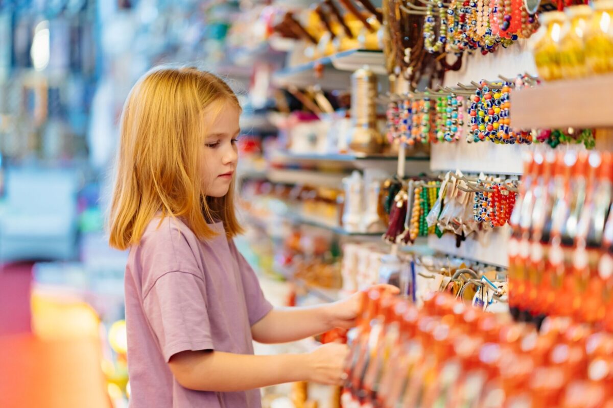girl in souvenir shop