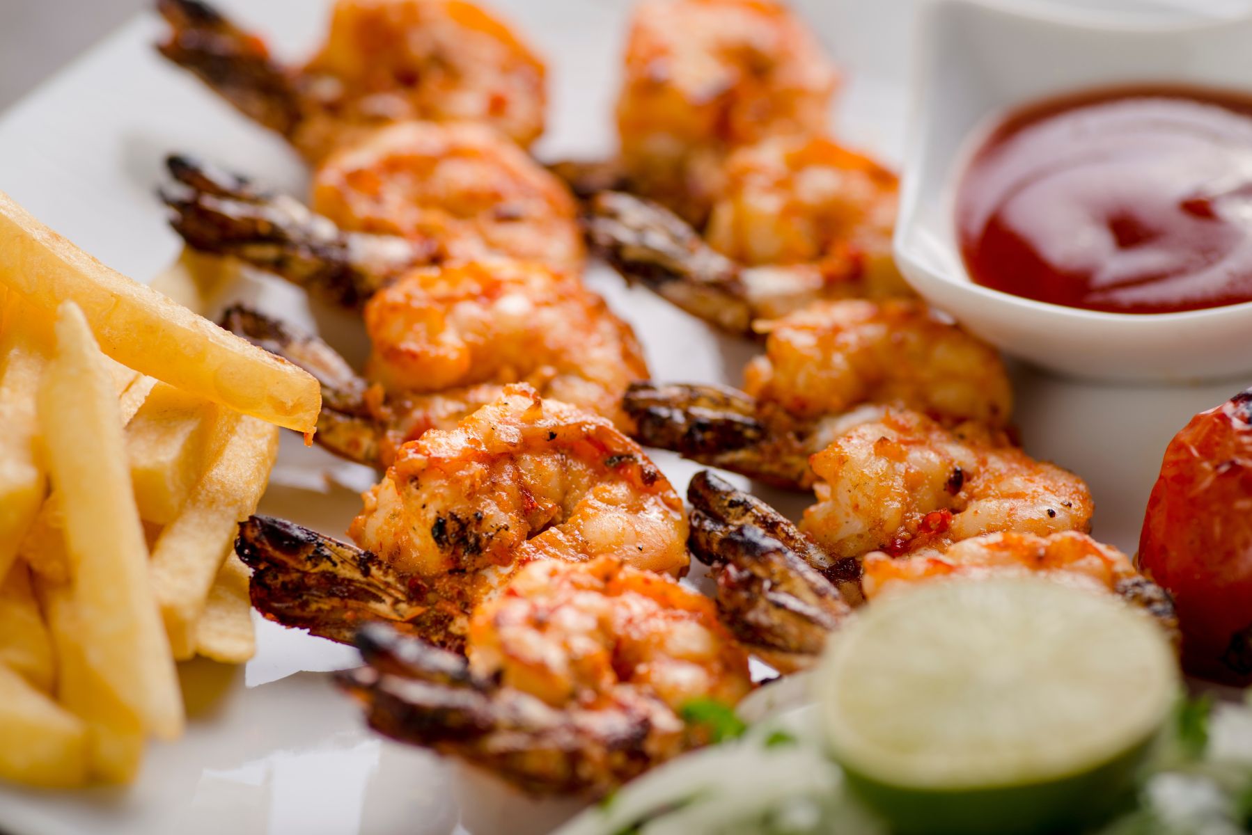 grilled shrimp and fries