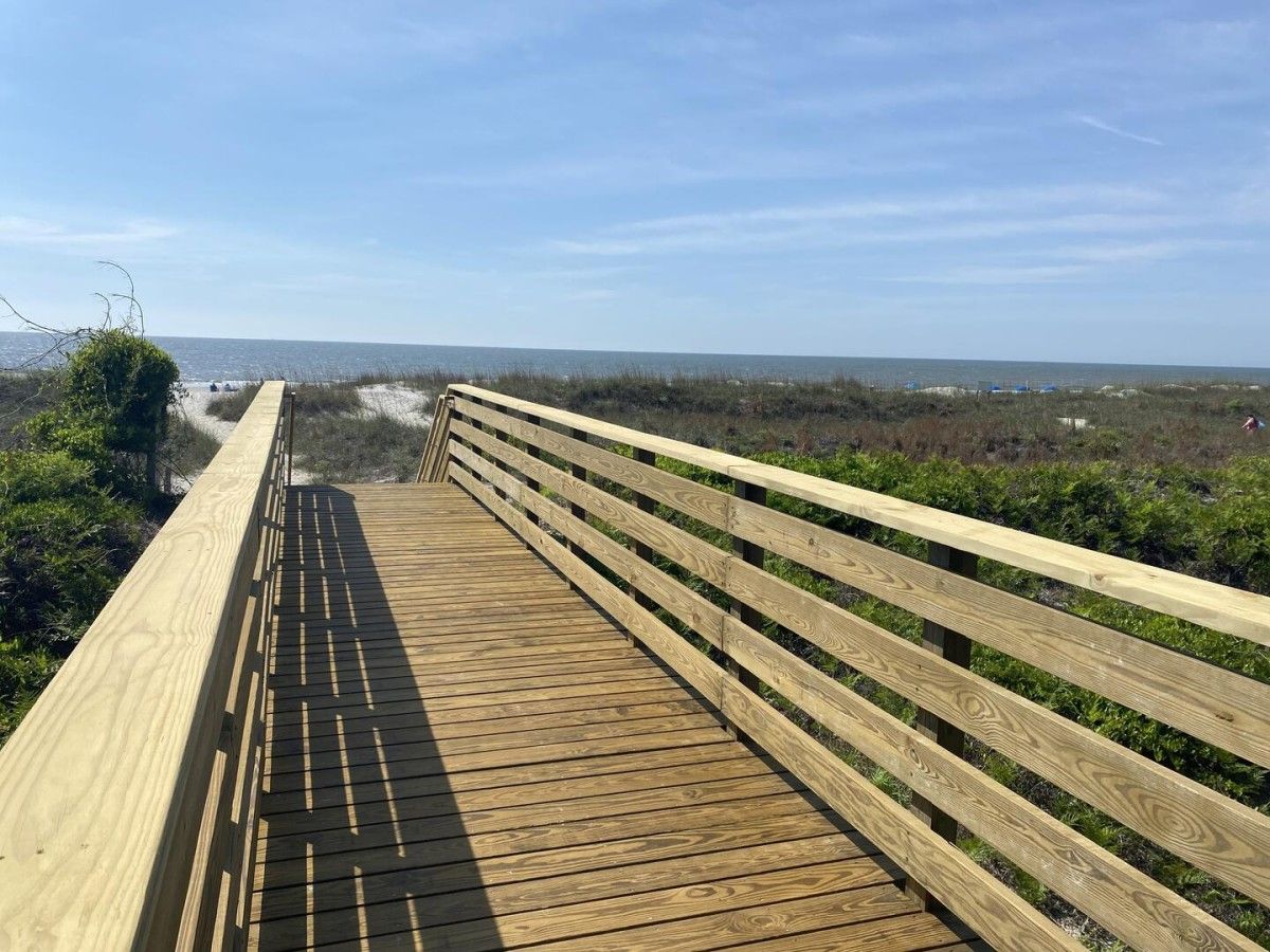 a boardwalk leading to the beach on Hilton Head Island